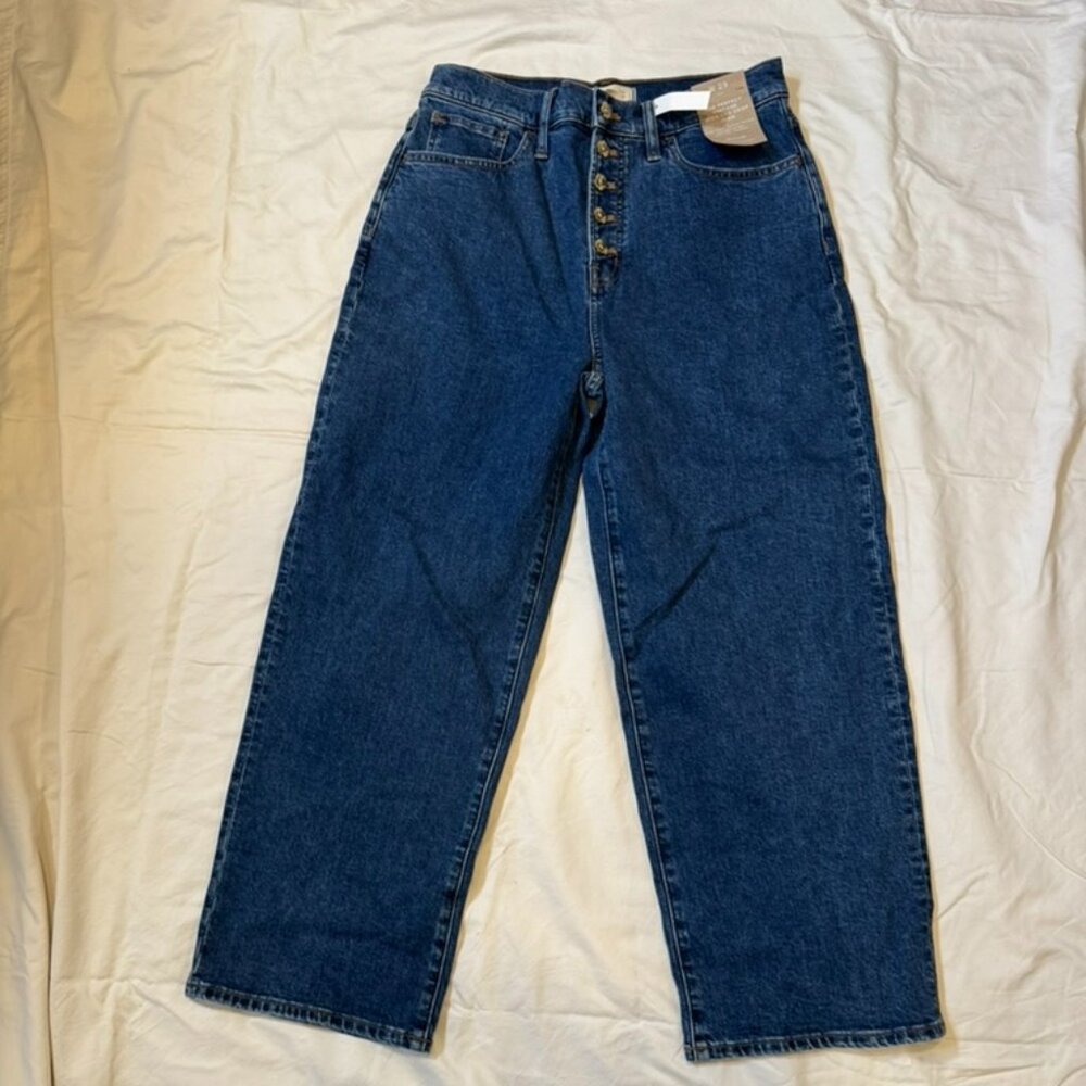 BRAND NEW Madewell The Perfect Vintage Wide Leg Crop Jean with Flower Button Fly